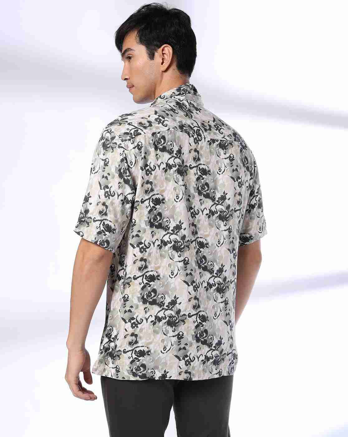 John Players | Men Floral Print Relaxed Fit Shirt|2