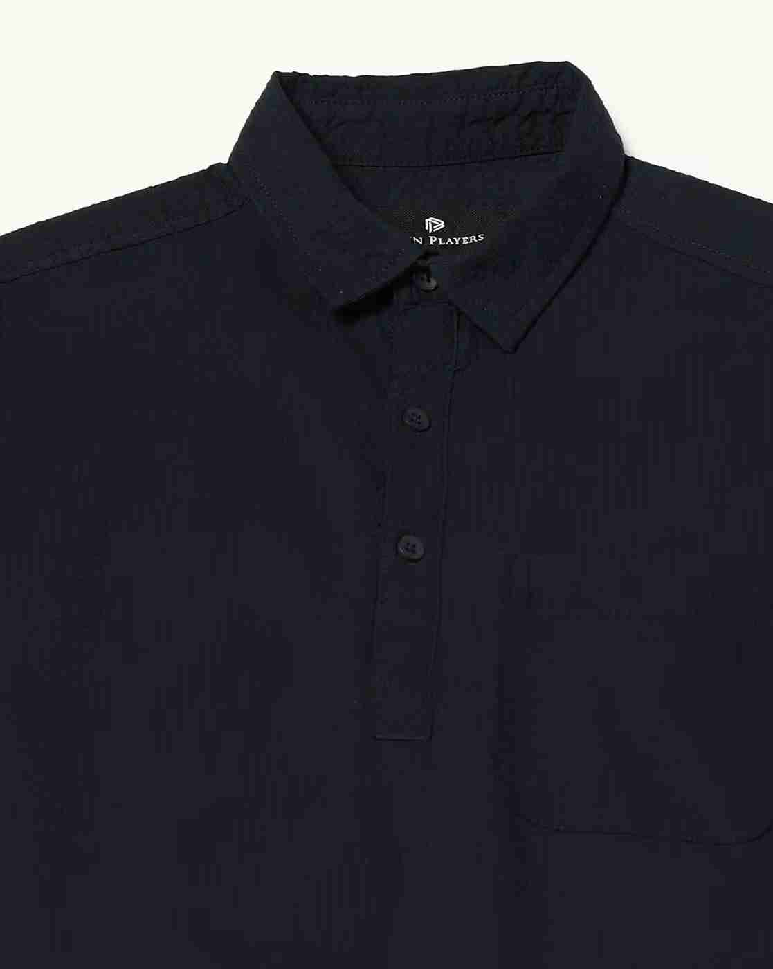 John Players | Men Slim Fit Shirt with Spread Collar|5