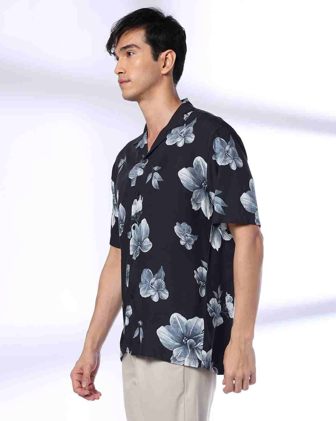 John Players | Men Floral Relaxed Fit Resort Shirt|1