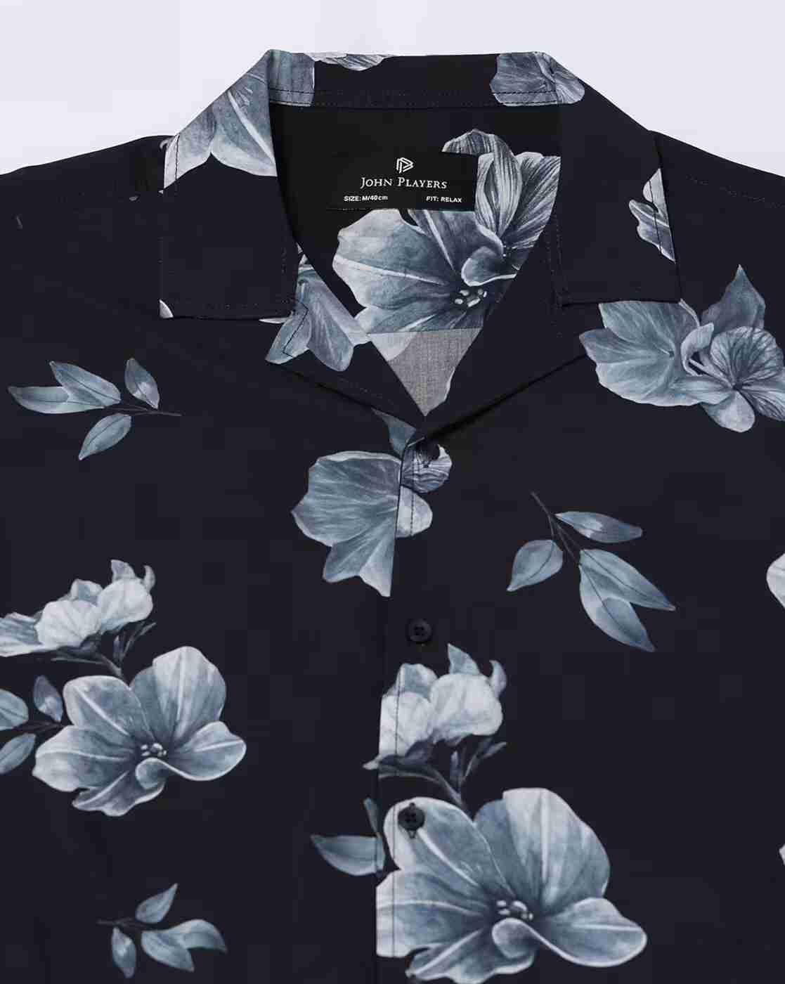 John Players | Men Floral Relaxed Fit Resort Shirt|4