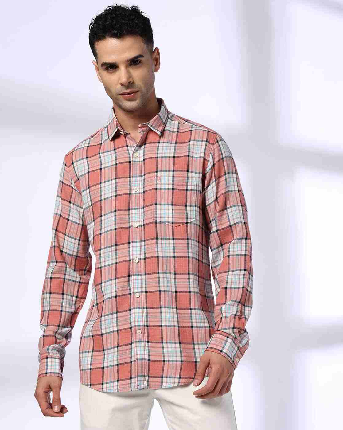 JOHN PLAYERS | Men Plaid Check Slim Fit Shirt|3