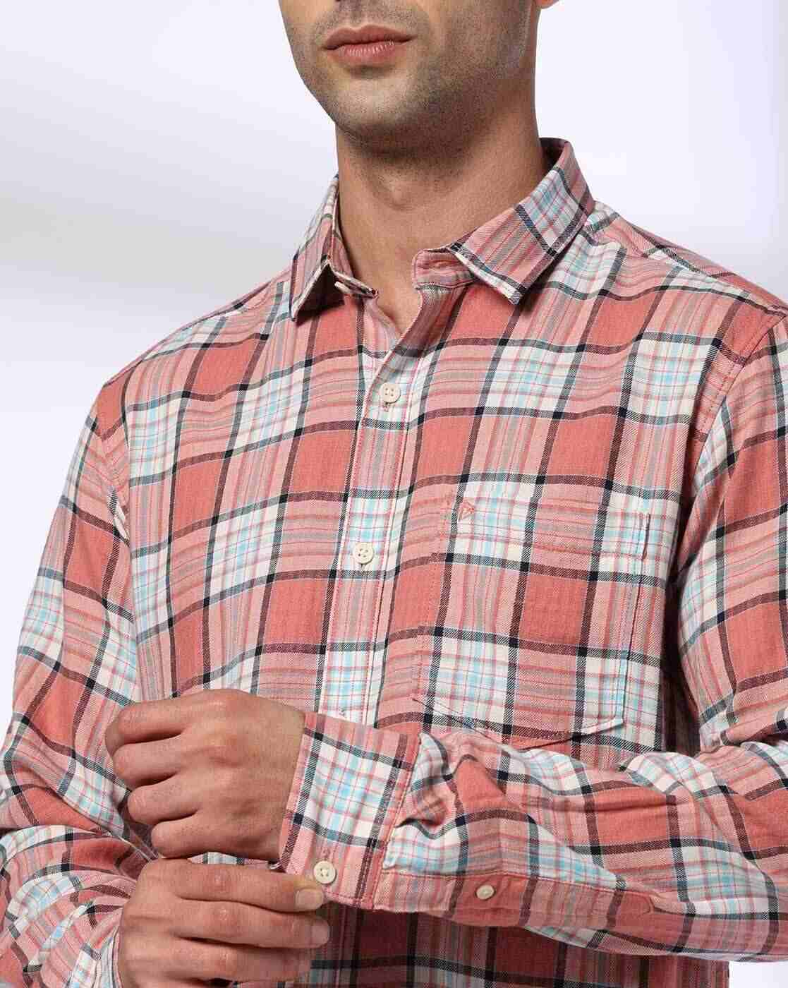 JOHN PLAYERS | Men Plaid Check Slim Fit Shirt|4