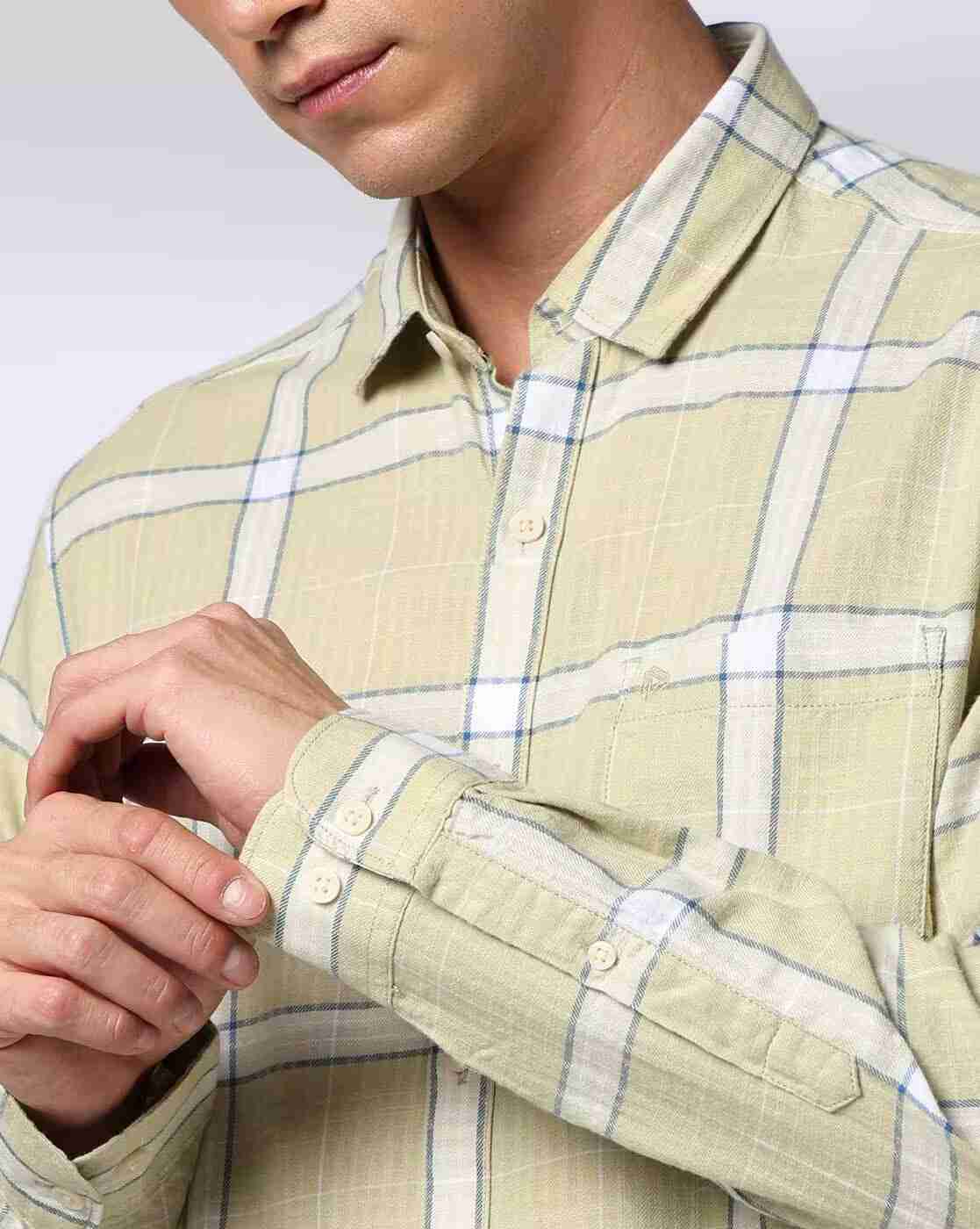 John Players | Men Plaid Check Slim Fit Shirt|4