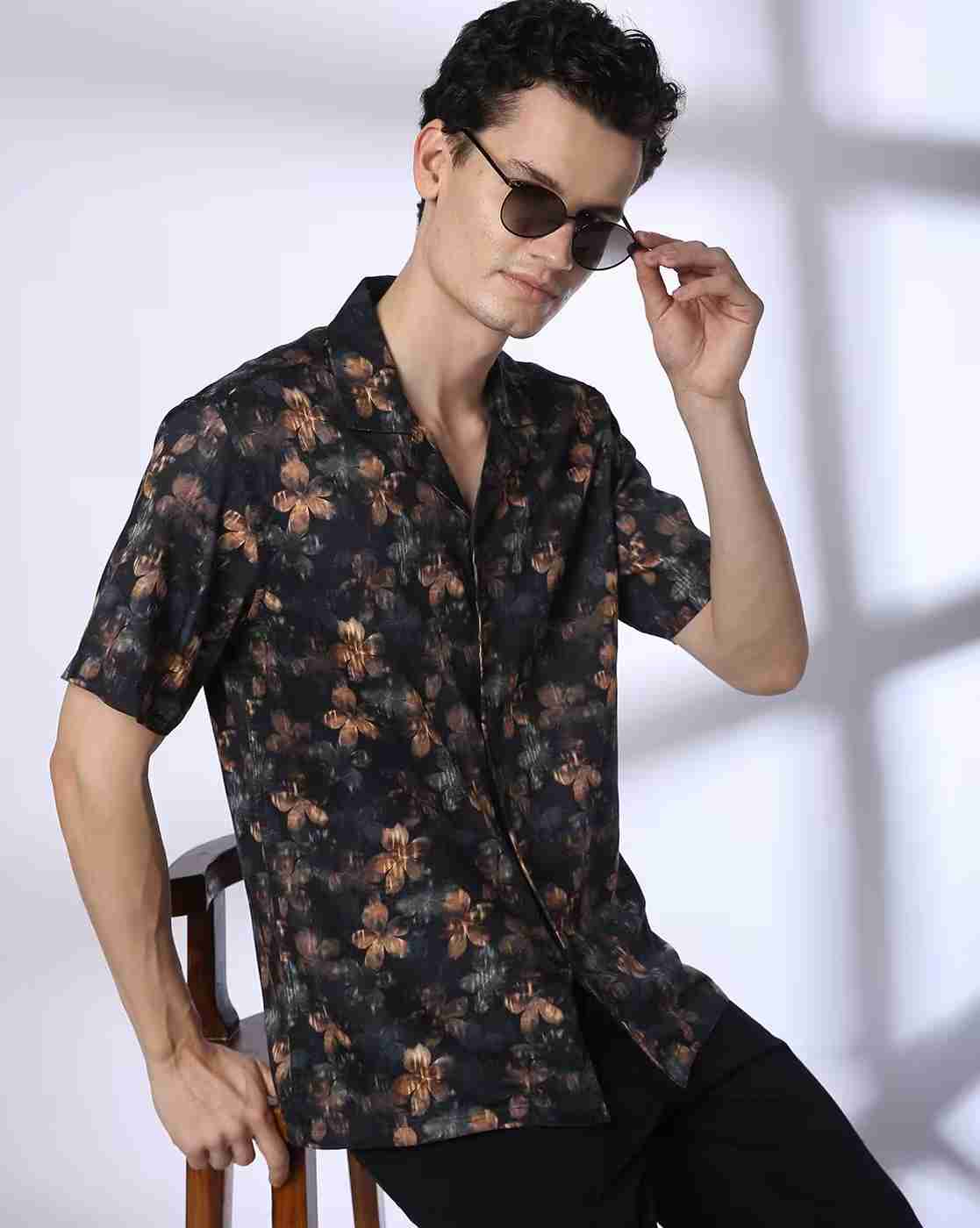 John Players | Men Floral Print Relaxed Fit Shirt|0