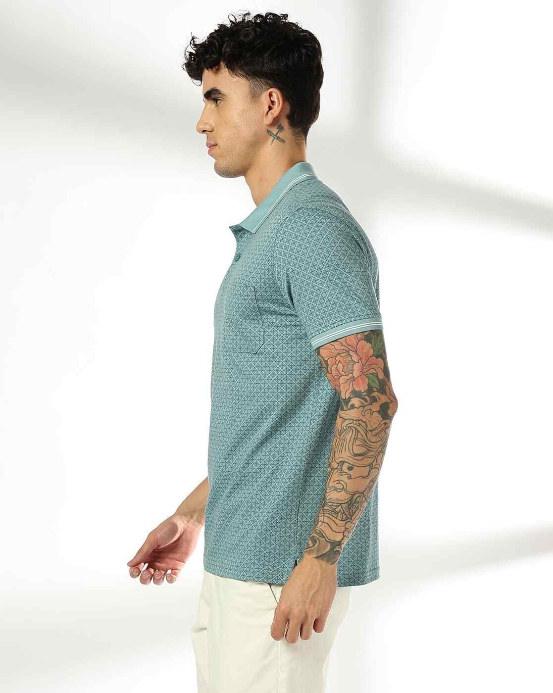 JOHN PLAYERS | Men Geometric Print Slim Fit Polo T-Shirt|1