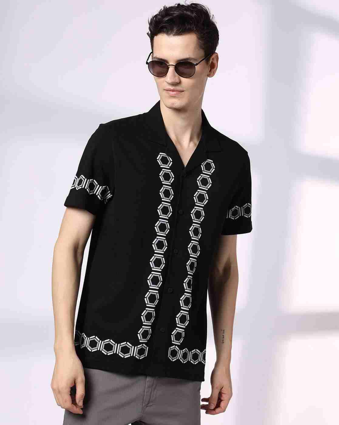 Men Geometric Print Slim Fit Shirt