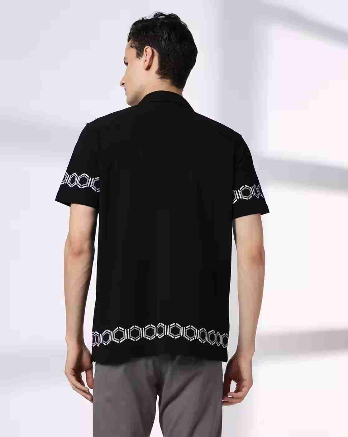 John Players | Men Geometric Print Slim Fit Shirt|2