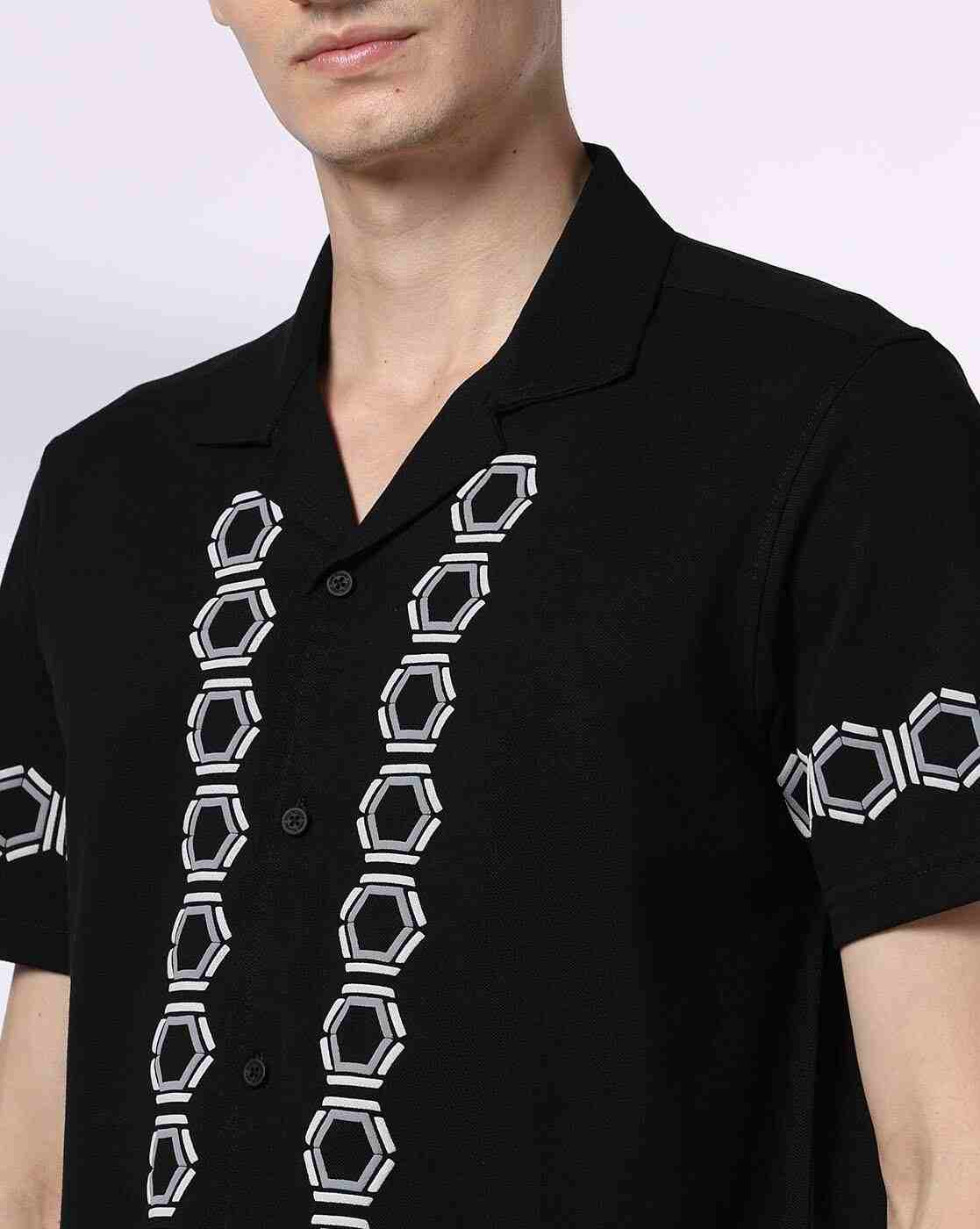 John Players | Men Geometric Print Slim Fit Shirt|4