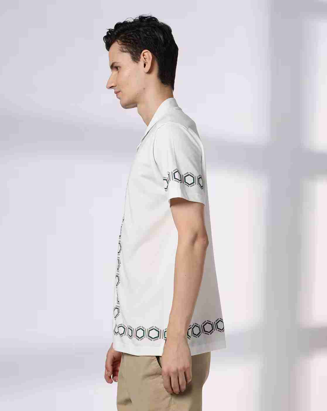 JOHN PLAYERS | Men Geometric Print Slim Fit Shirt|1