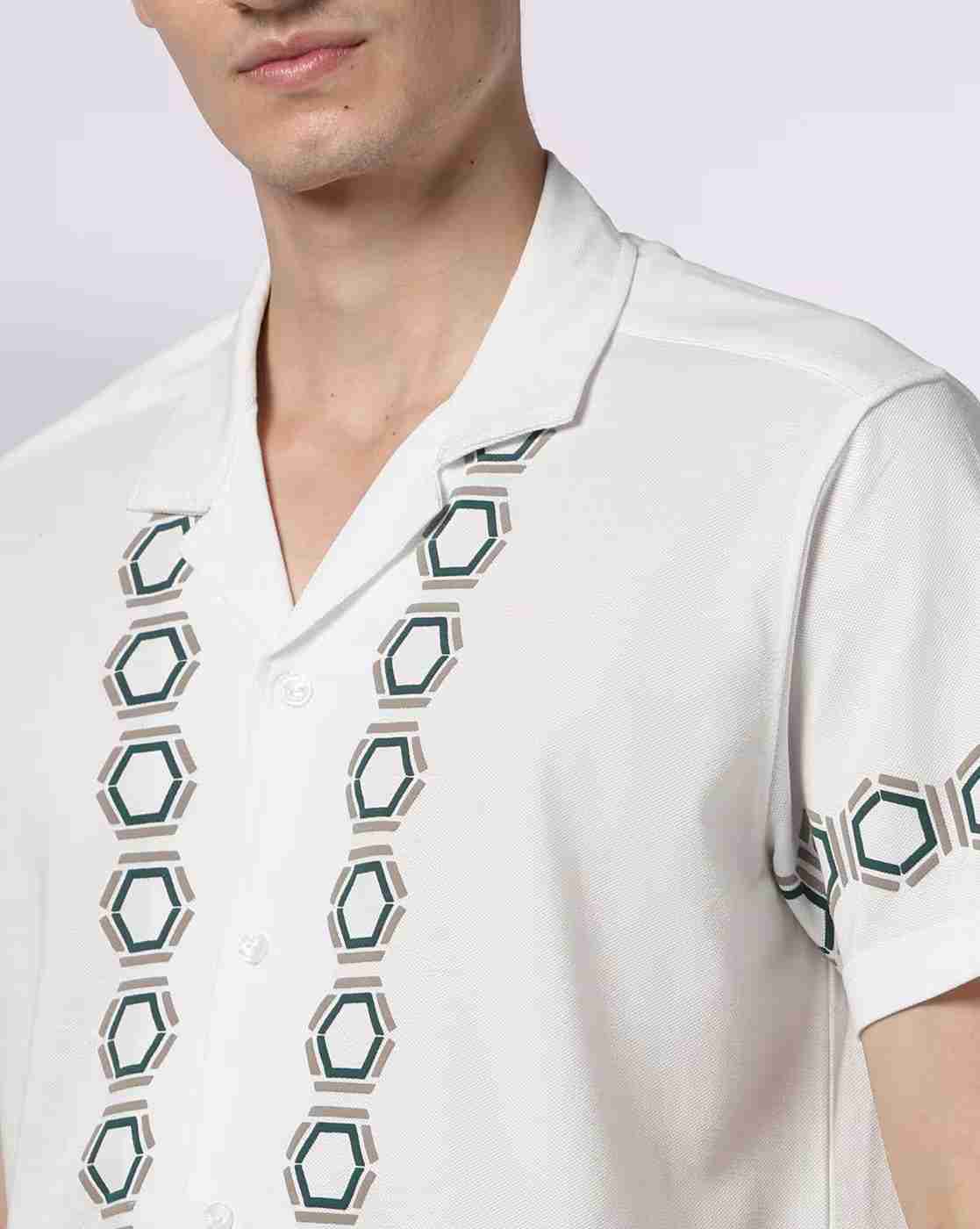 JOHN PLAYERS | Men Geometric Print Slim Fit Shirt|4