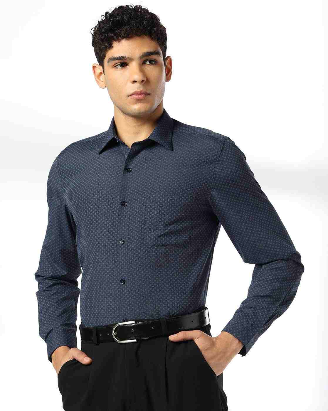 John Players | Men Printed Slim Fit Shirt|0