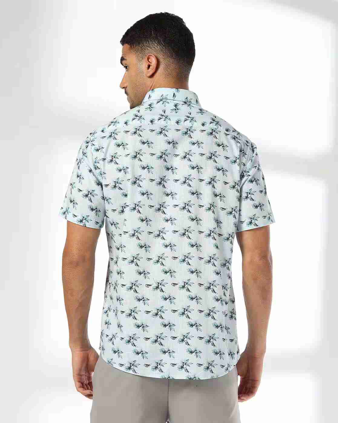 John Players | Men Floral Print Slim Fit Shirt|2