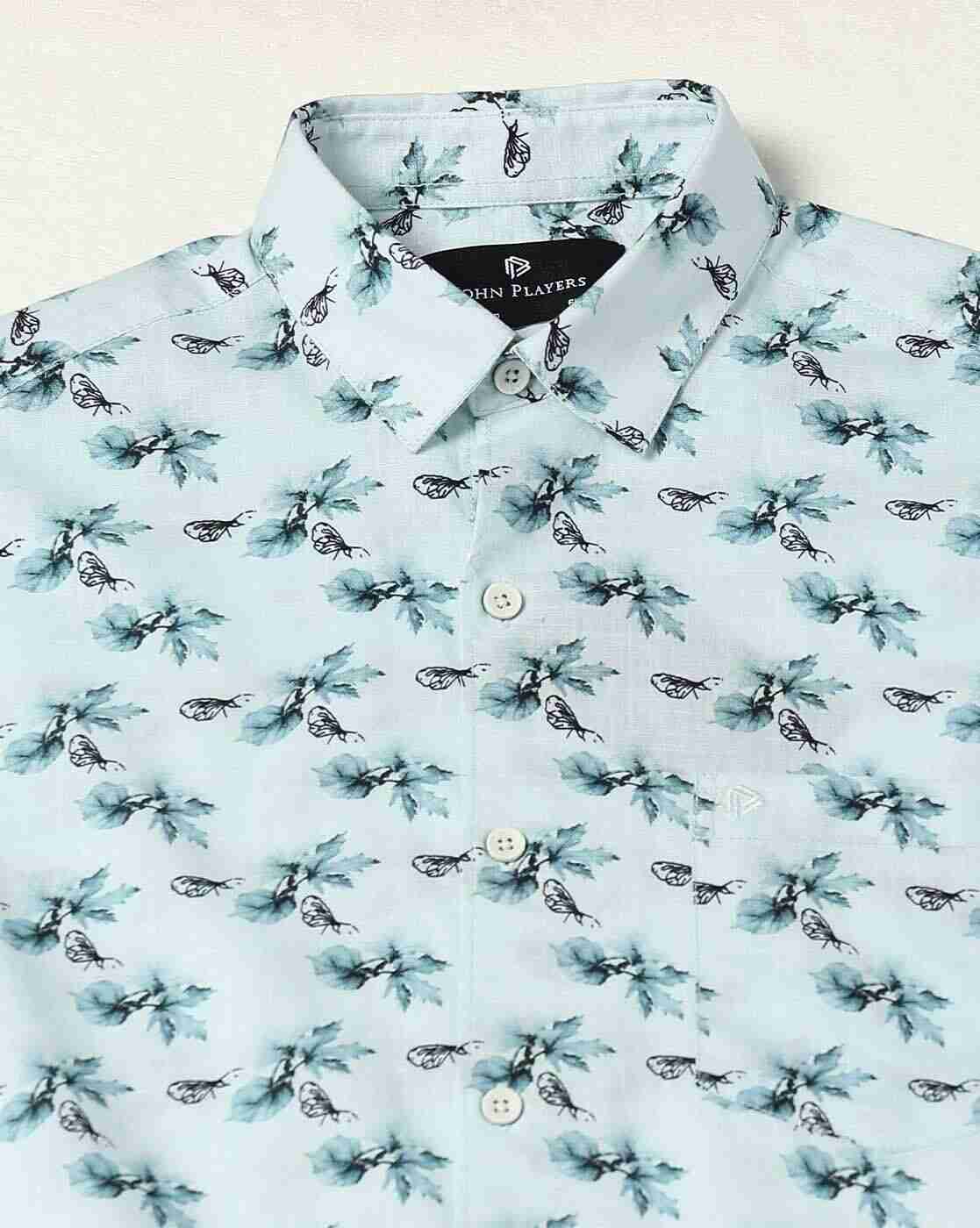 John Players | Men Floral Print Slim Fit Shirt|5