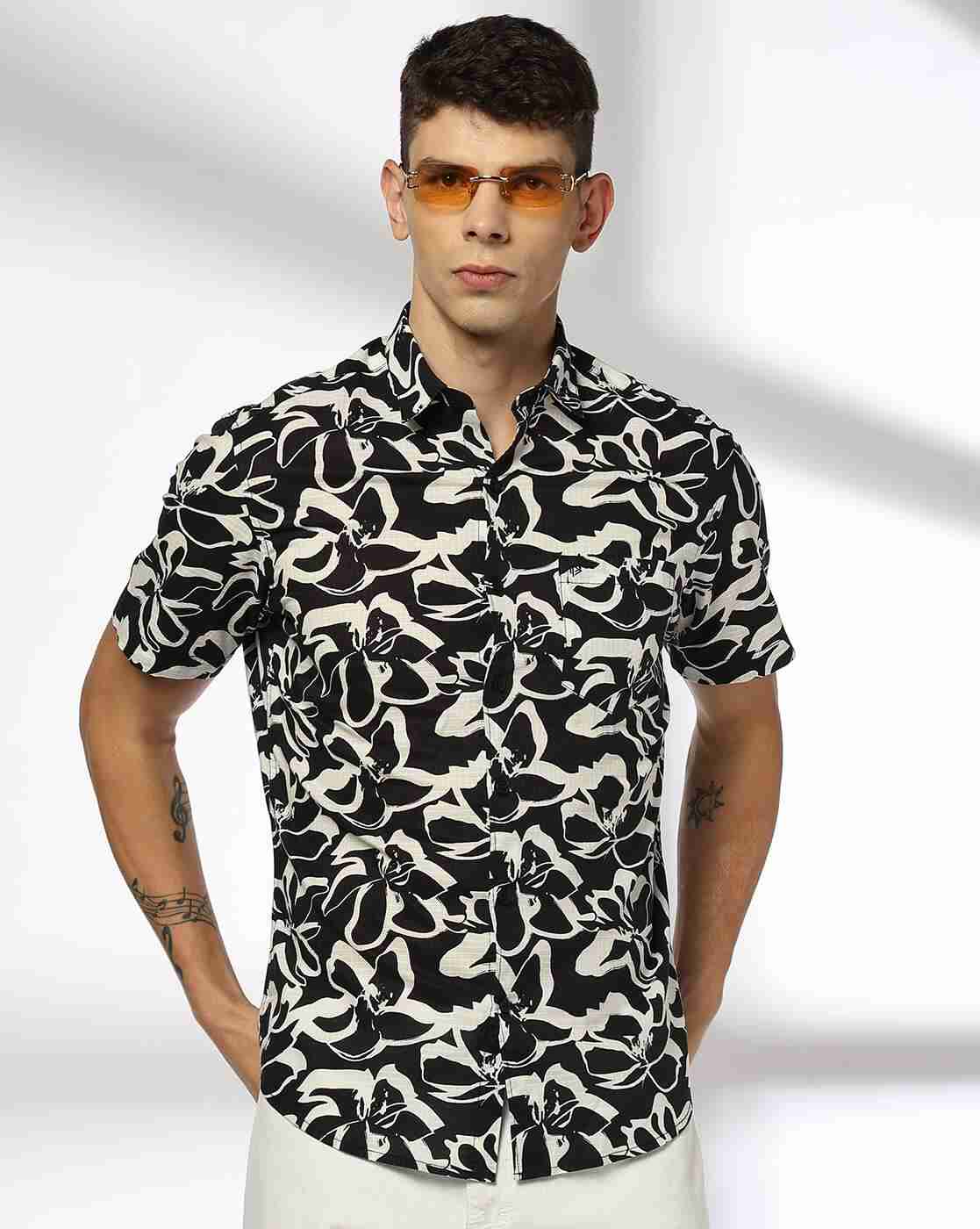 Men Floral Print Slim Fit Shirt