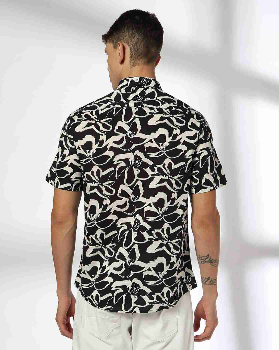 JOHN PLAYERS | Men Floral Print Slim Fit Shirt|2
