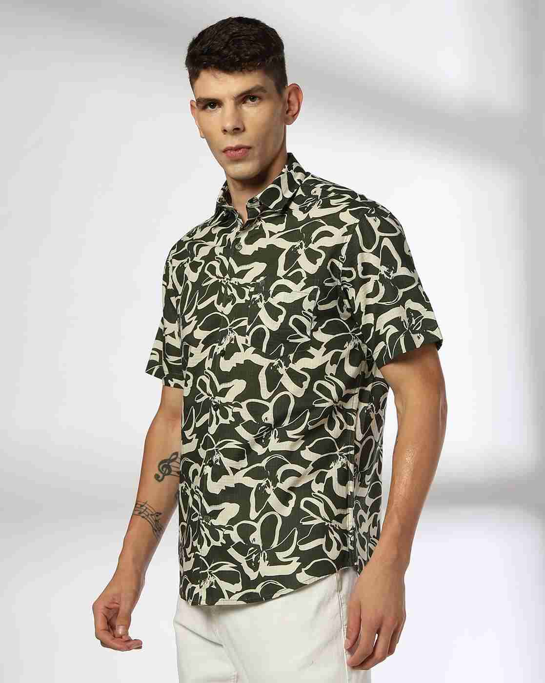 JOHN PLAYERS | Men Floral Print Slim Fit Shirt|1