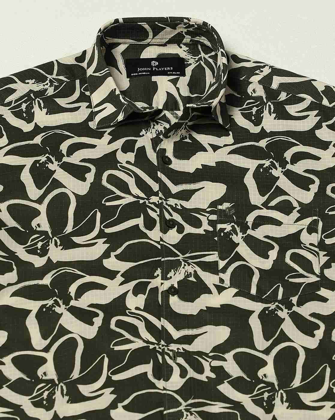 JOHN PLAYERS | Men Floral Print Slim Fit Shirt|5