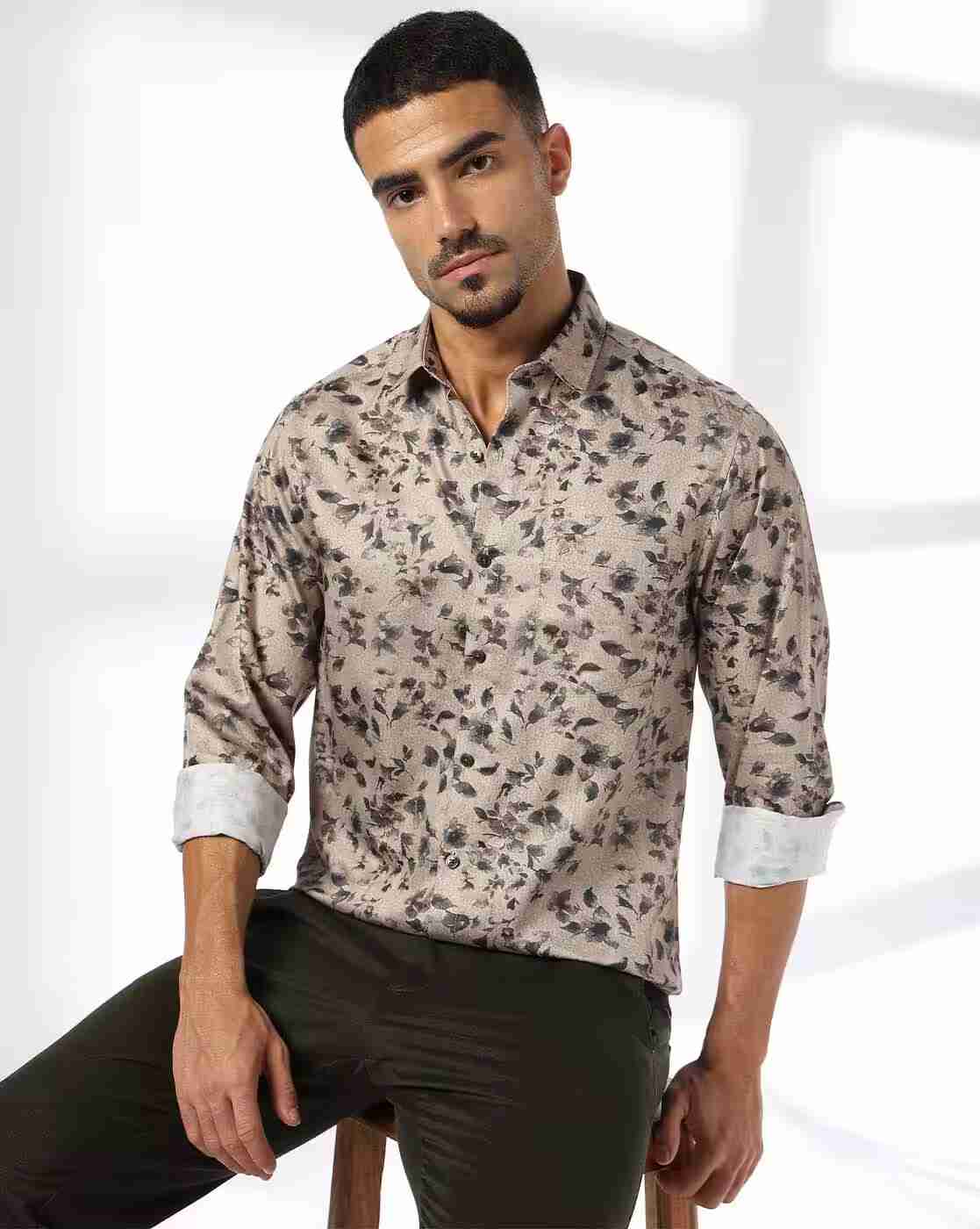 JOHN PLAYERS | Men Slim Fit Printed Shirt|0