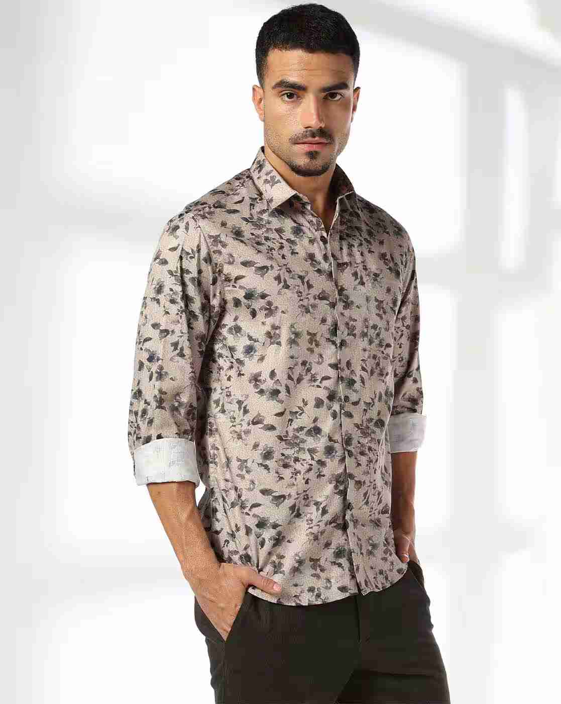 JOHN PLAYERS | Men Slim Fit Printed Shirt|4