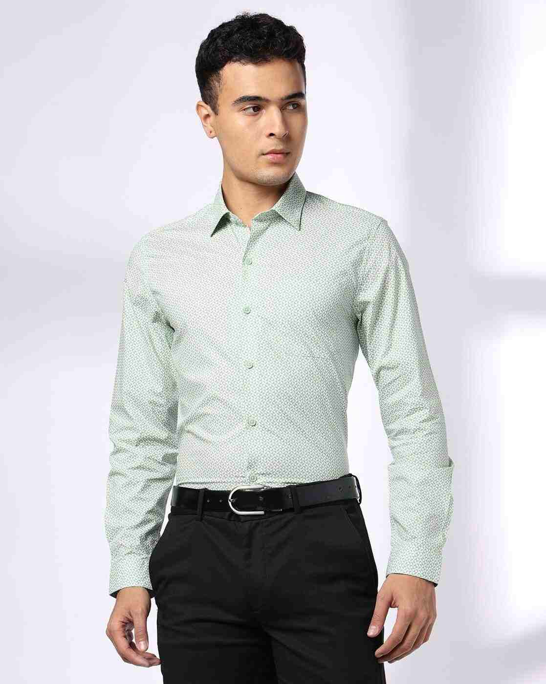John Players | Men Printed Slim Fit Cotton Shirt|0