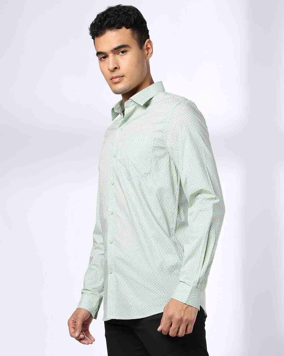 John Players | Men Printed Slim Fit Cotton Shirt|1