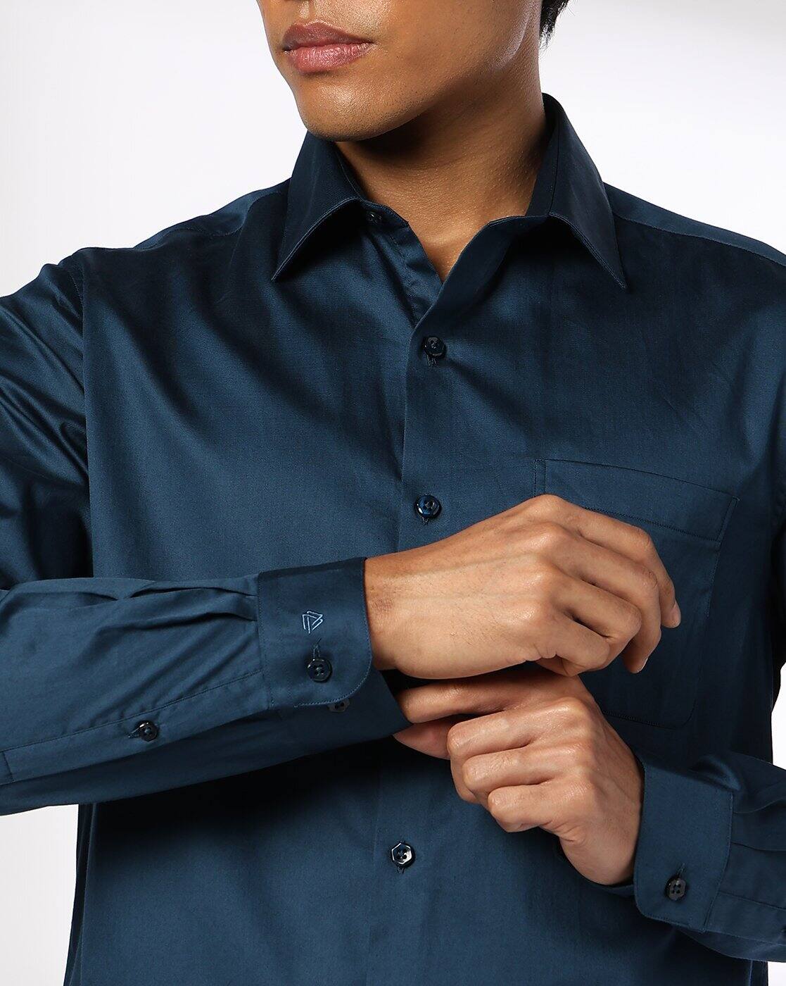 JOHN PLAYERS | Men Slim Fit Shirt with Patch Pocket|4