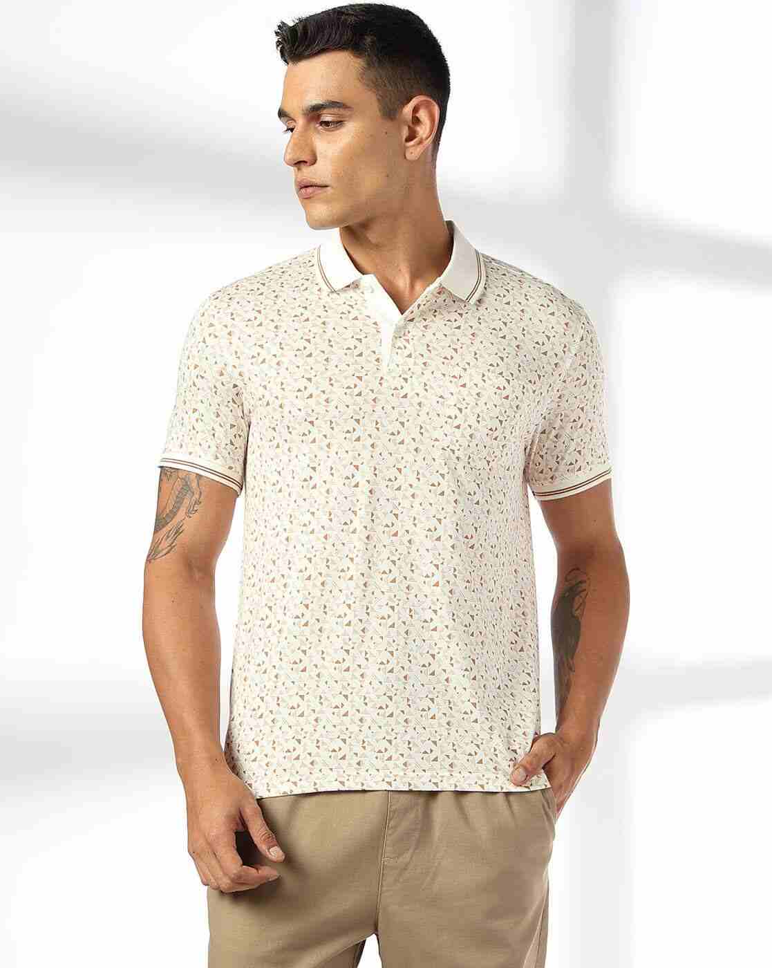 JOHN PLAYERS | Men Geometric Print Slim Fit Polo T-Shirt|0
