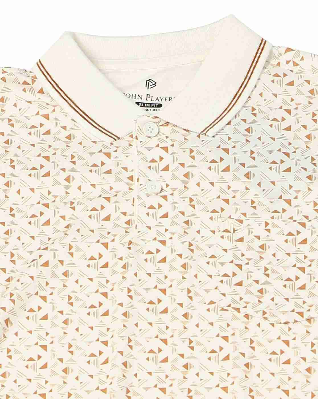 JOHN PLAYERS | Men Geometric Print Slim Fit Polo T-Shirt|4