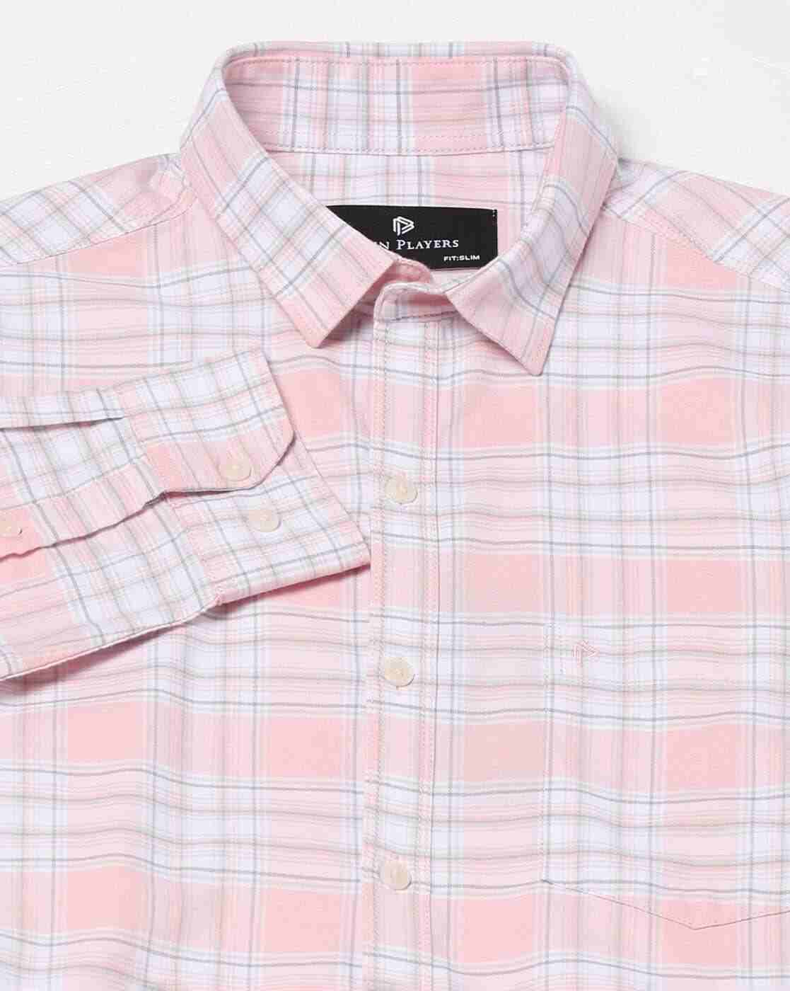 JOHN PLAYERS | Men Checked Slim Fit Shirt with Patch Pocket|6