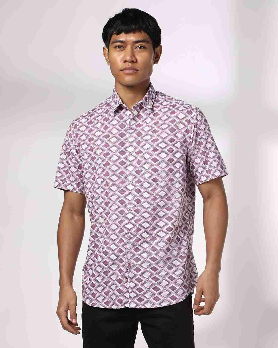 John Players | Men Geometric Print Relaxed Fit Shirt|0