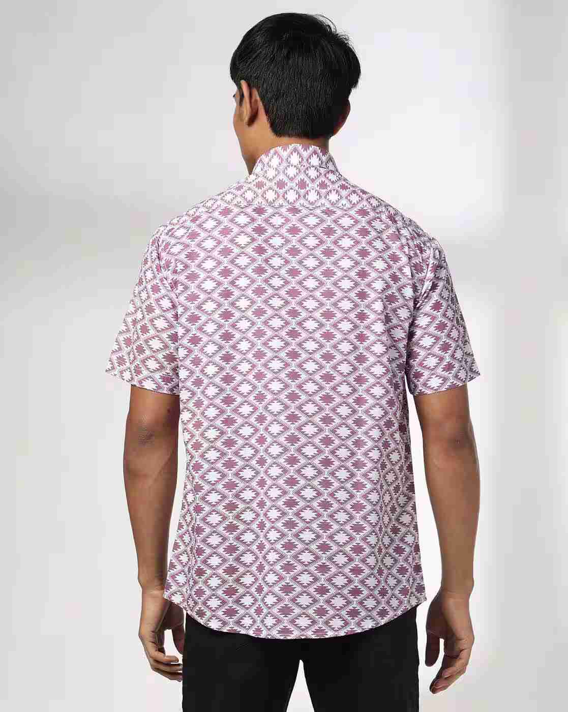 John Players | Men Geometric Print Relaxed Fit Shirt|2