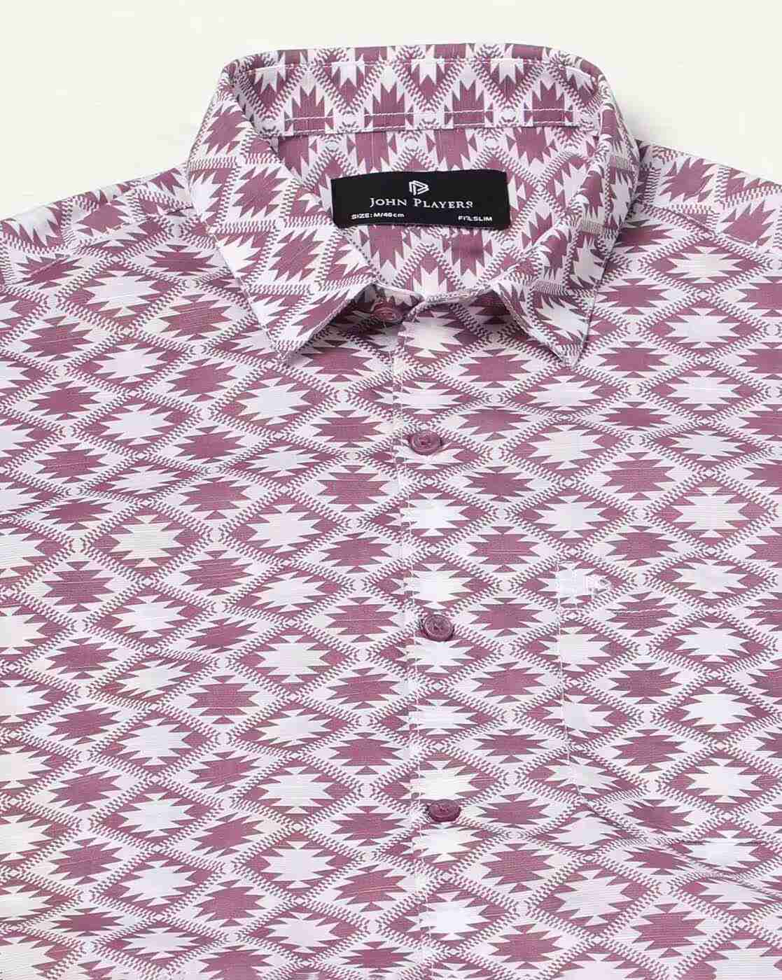John Players | Men Geometric Print Relaxed Fit Shirt|4