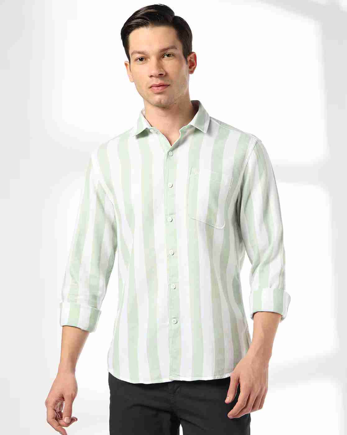 JOHN PLAYERS | Men Striped Slim Fit Shirt|0