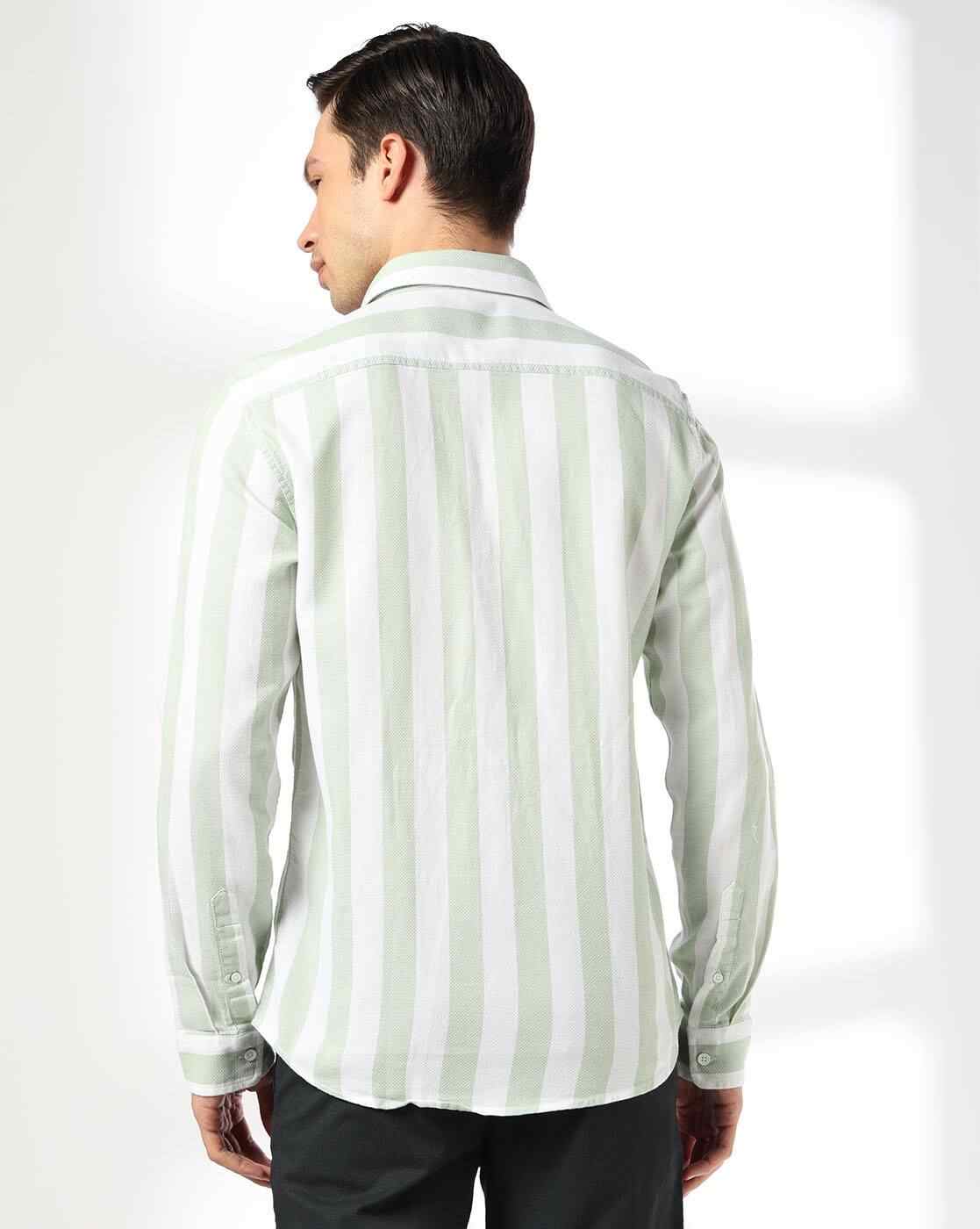 JOHN PLAYERS | Men Striped Slim Fit Shirt|2