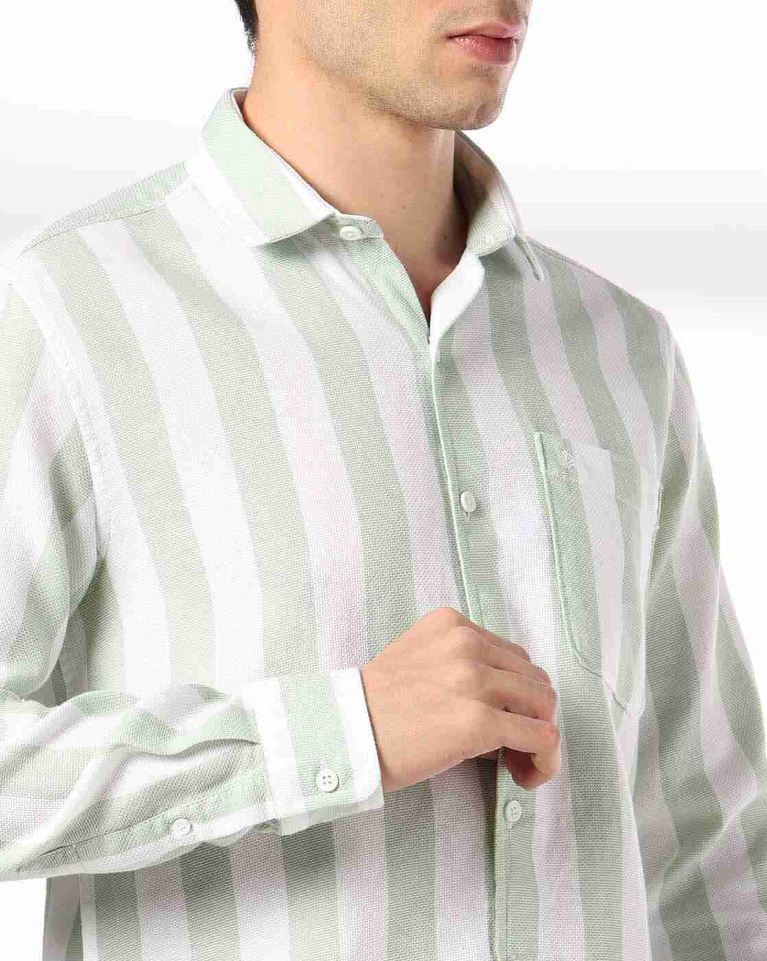 JOHN PLAYERS | Men Striped Slim Fit Shirt|4