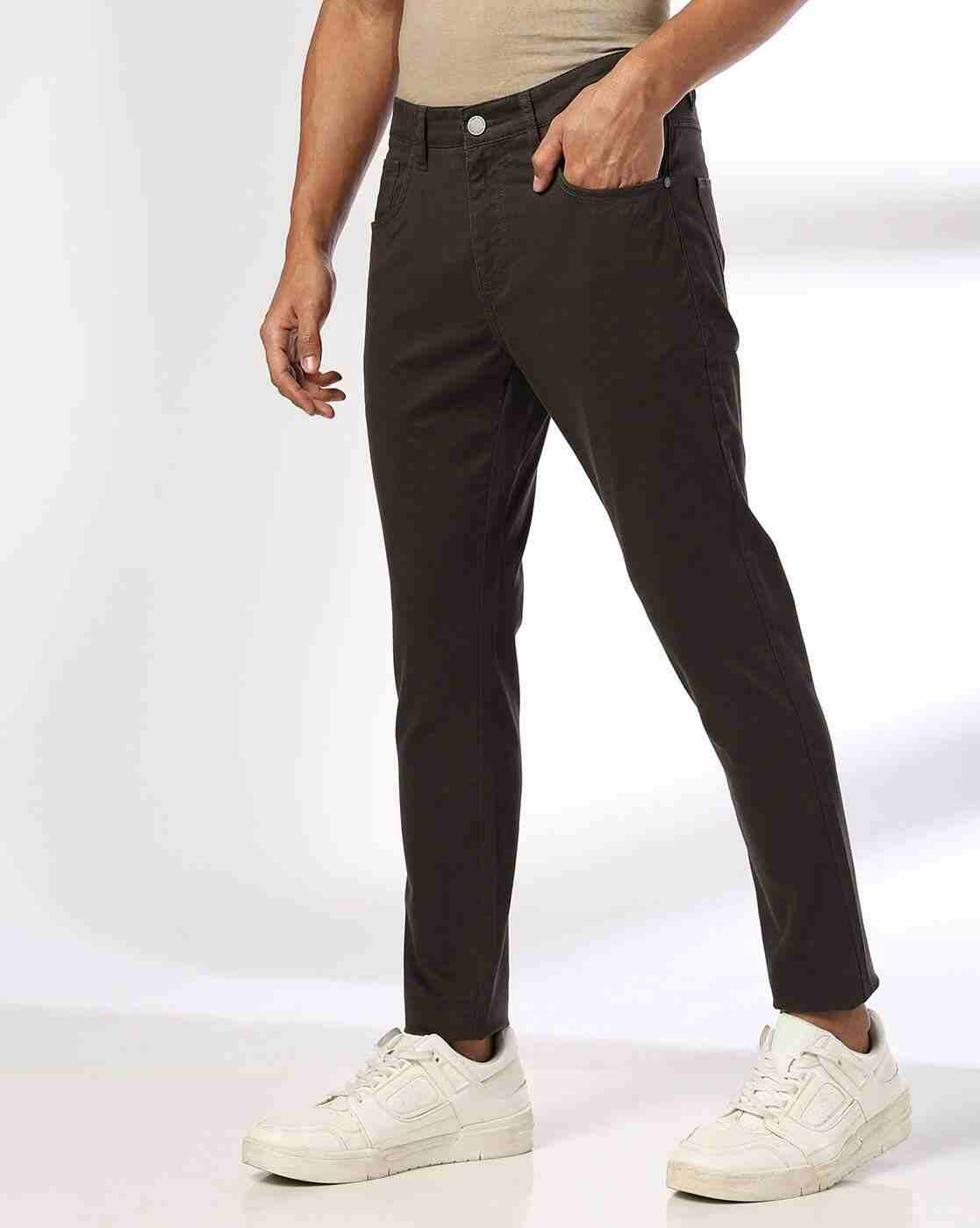 Men Skinny Fit Flat-Front Chinos