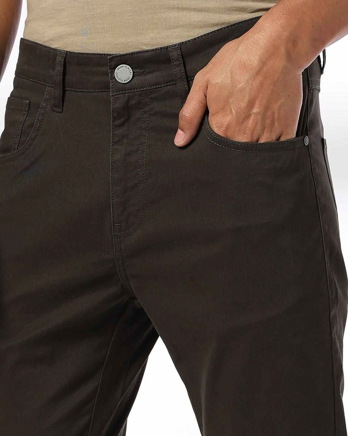 JOHN PLAYERS | Men Skinny Fit Flat-Front Chinos|3