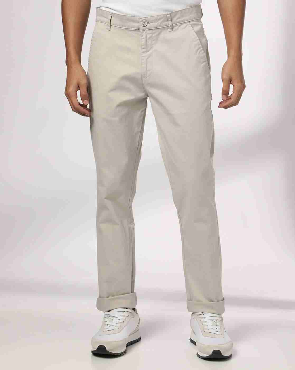 JOHN PLAYERS | Men Slim Fit Flat-Front Chinos|0