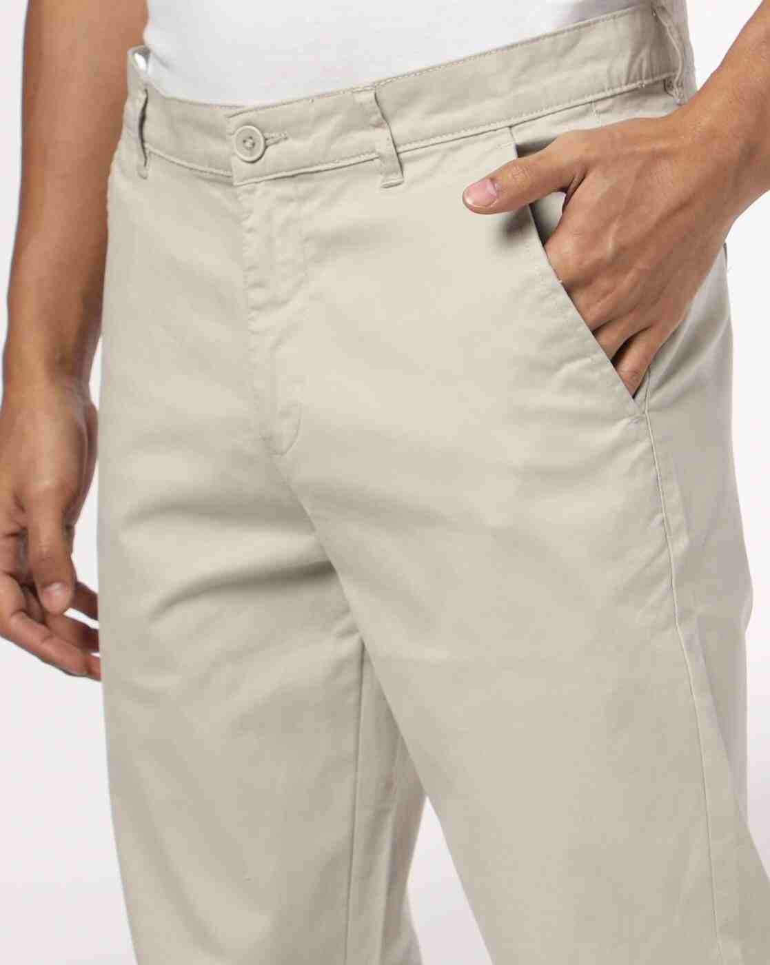 JOHN PLAYERS | Men Slim Fit Flat-Front Chinos|3