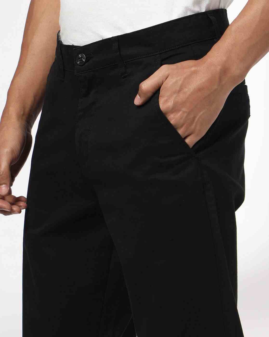 JOHN PLAYERS | Men Slim Fit Flat-Front Chinos|3