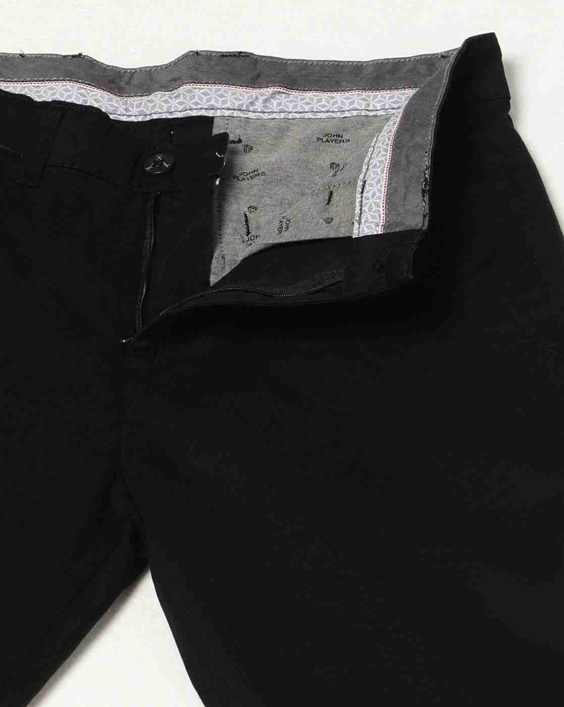 JOHN PLAYERS | Men Slim Fit Flat-Front Chinos|4