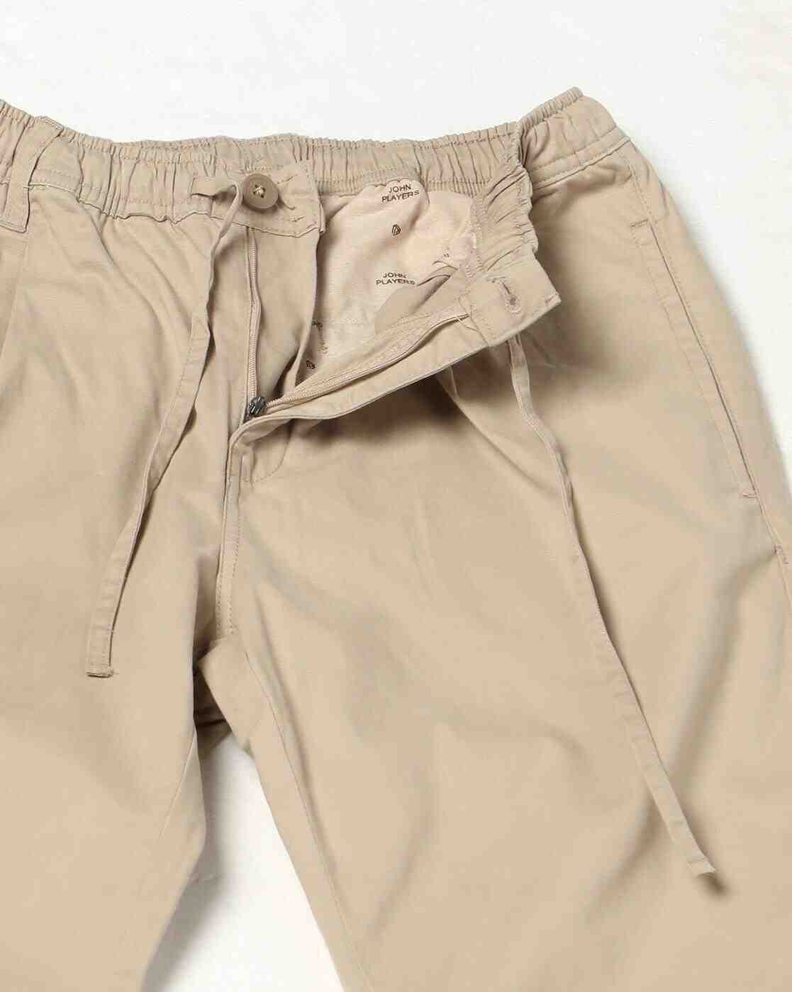 John Players | Men Slim Fit Flat-Front Chinos|4