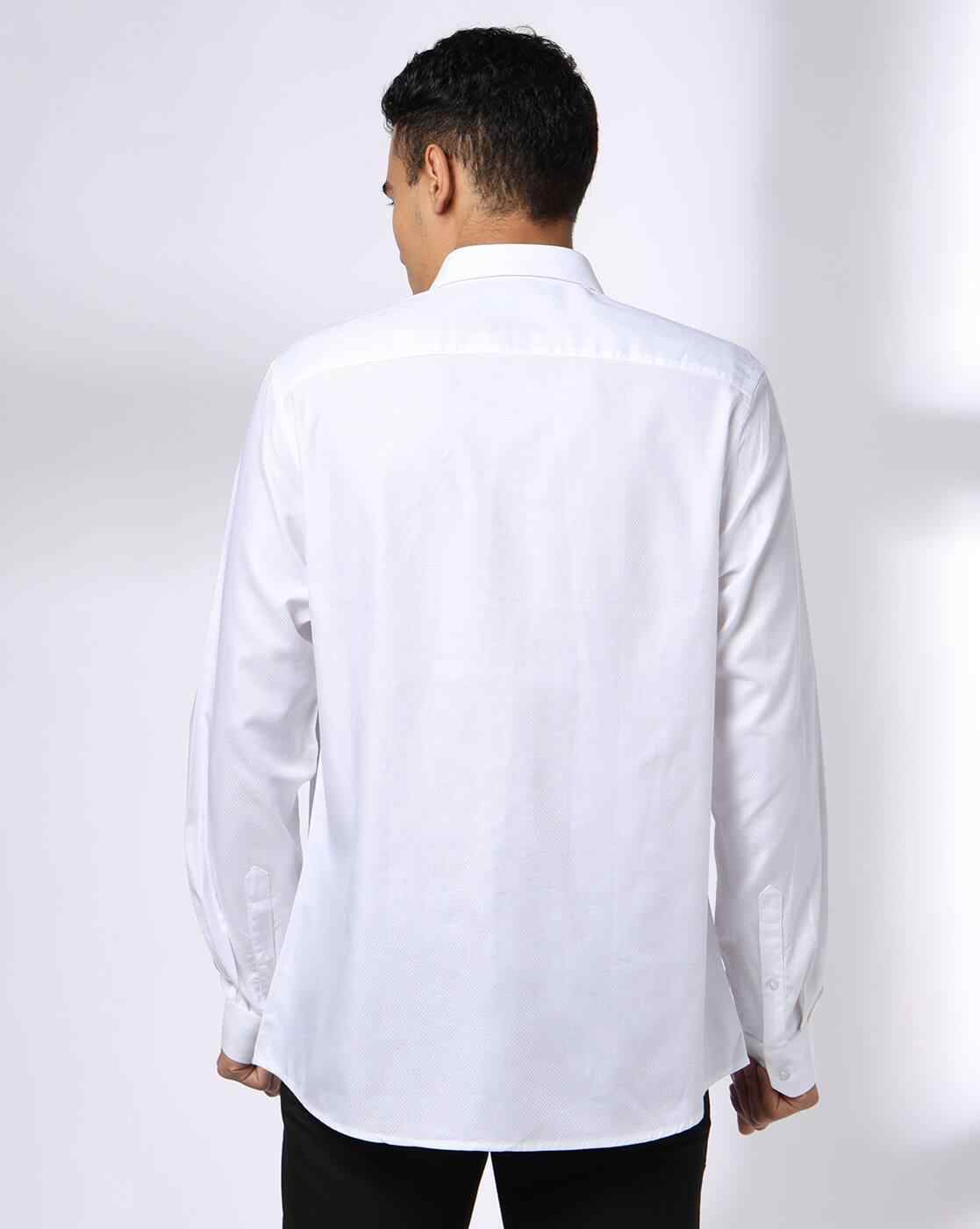 John Players | Men Slim Fit Shirt with Patch Pocket|2