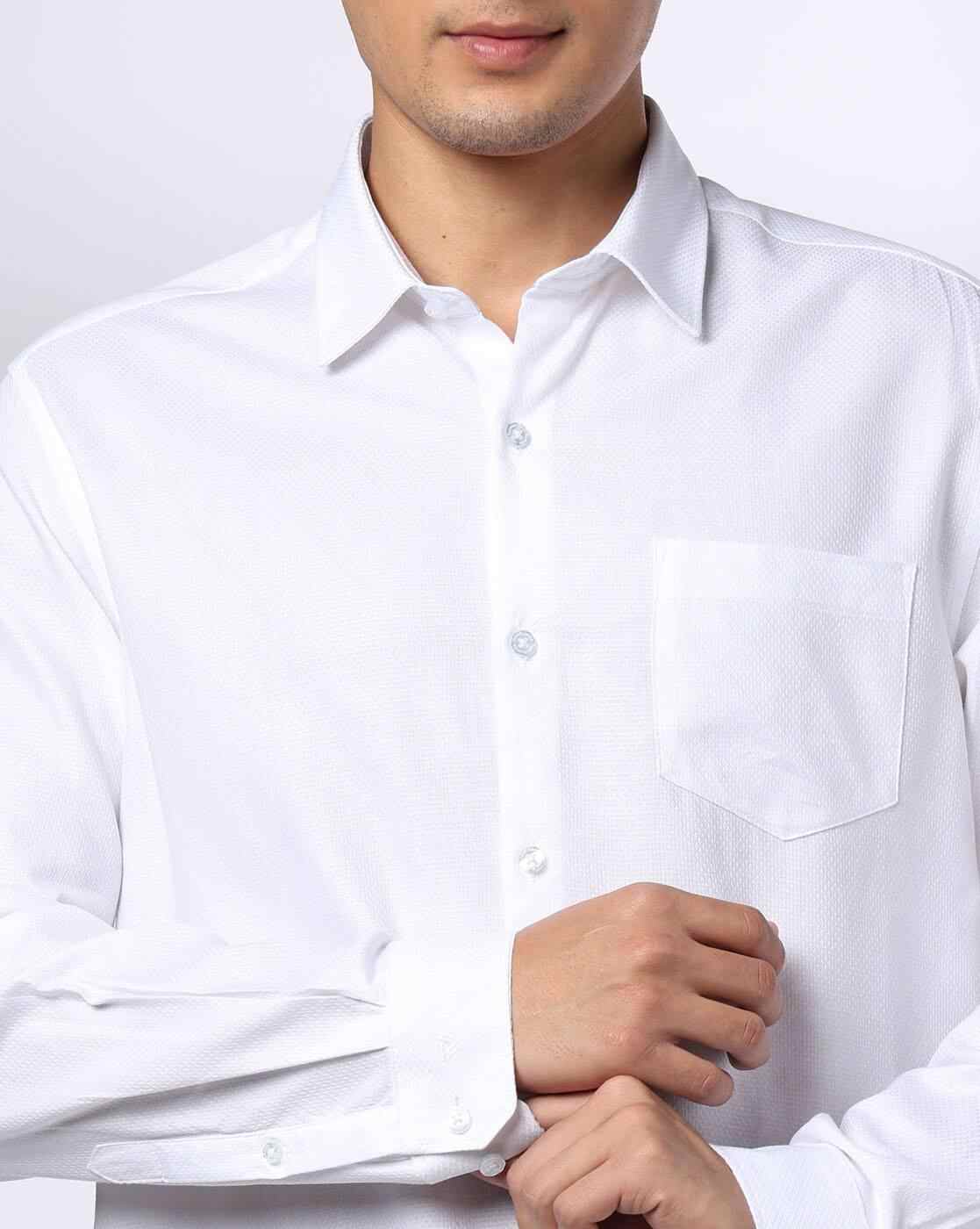 John Players | Men Slim Fit Shirt with Patch Pocket|4