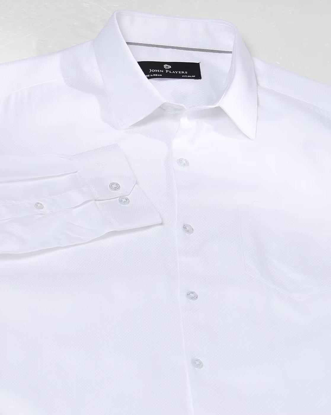 John Players | Men Slim Fit Shirt with Patch Pocket|5
