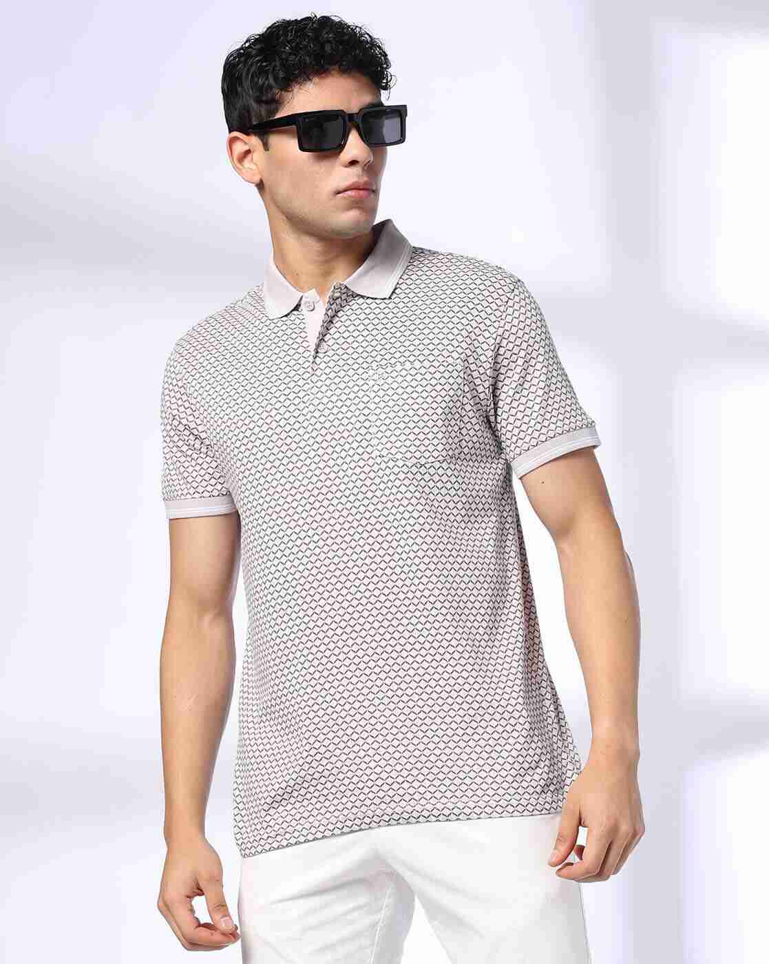 JOHN PLAYERS | Men Printed Slim Fit Polo T-Shirt|0