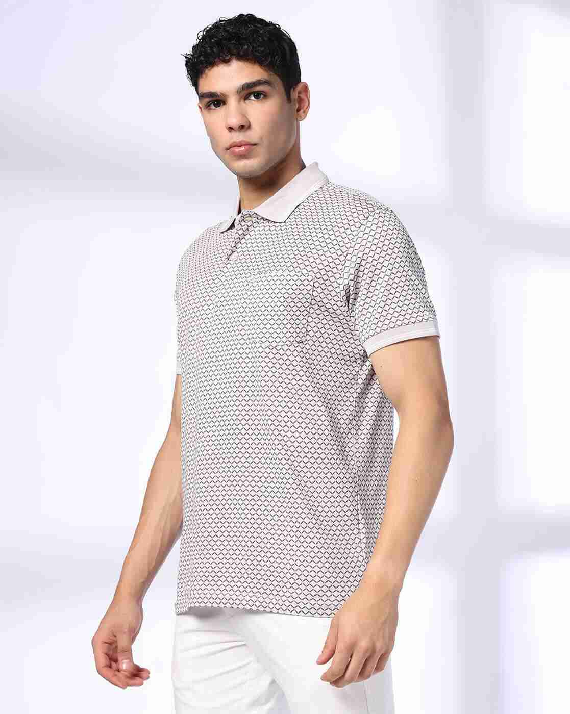 JOHN PLAYERS | Men Printed Slim Fit Polo T-Shirt|1
