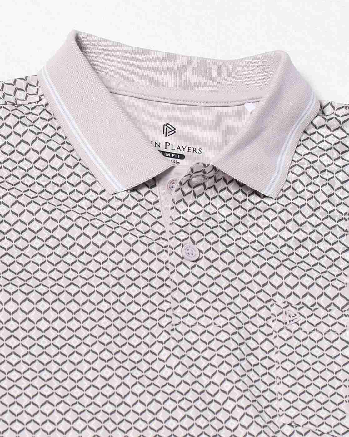 JOHN PLAYERS | Men Printed Slim Fit Polo T-Shirt|4