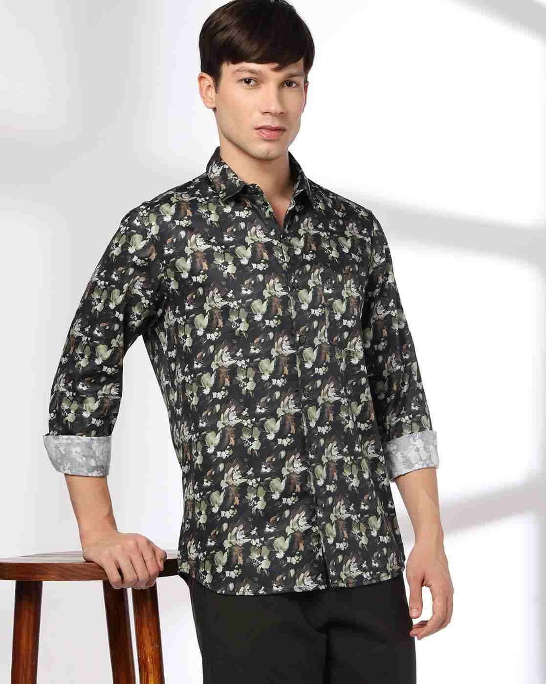 John Players | Men All-Over Print Slim Fit Shirt with Patch Pocket|0