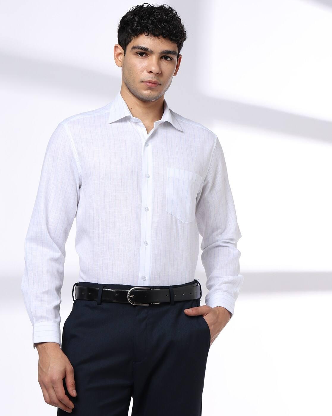 John Players | Men Striped Regular Fit Shirt|0